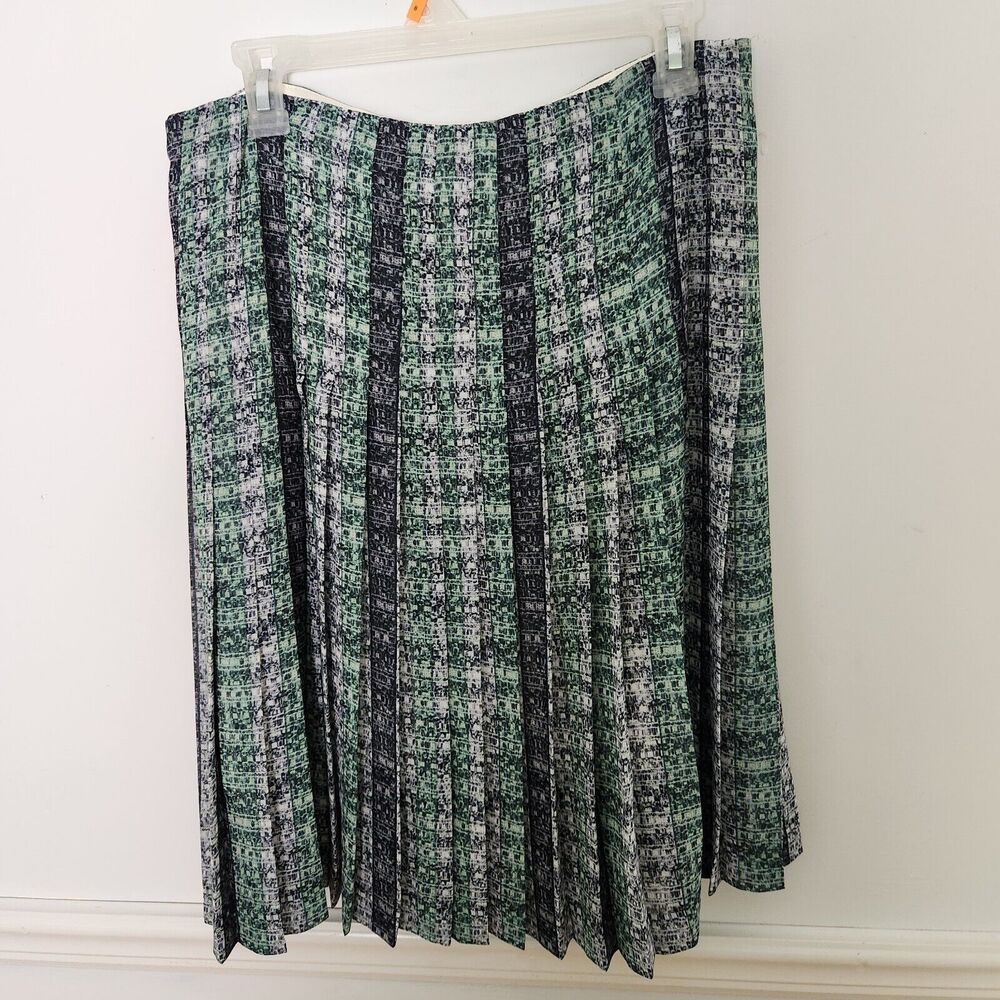 New W By Worth Skirt Size 8 Womens Green Pleated Career Lined Casual Cocktail - Picture 7 of 12